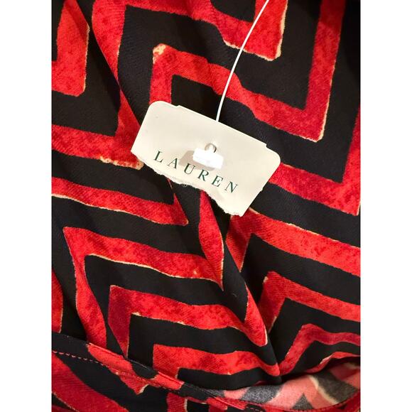 Ralph Lauren Red/Black Faux Wrap Dress, Size 2X - Picture 4 of 7
